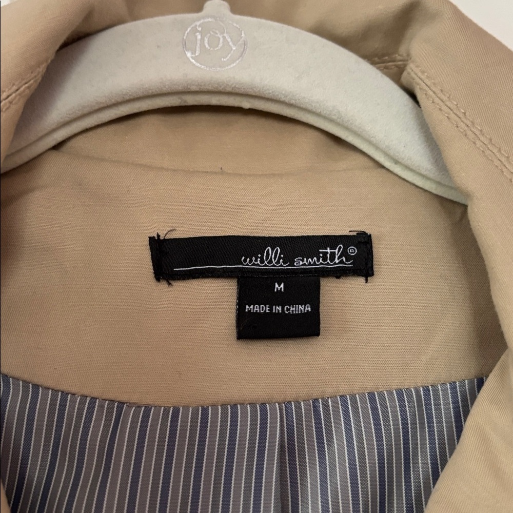 Willi Smith Beige Double-Breasted Trench Coat - Picture 2 of 7